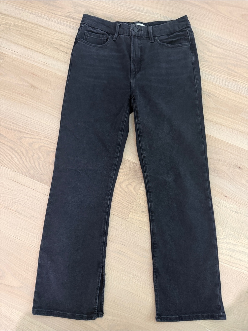 Good American Black Jeans Size 4/27 High Rise Stretch Denim Black302